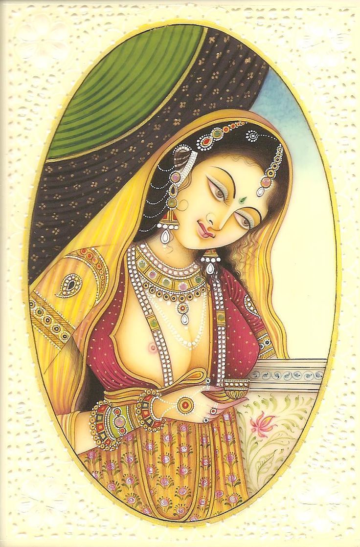 Indian miniature Mogul princess